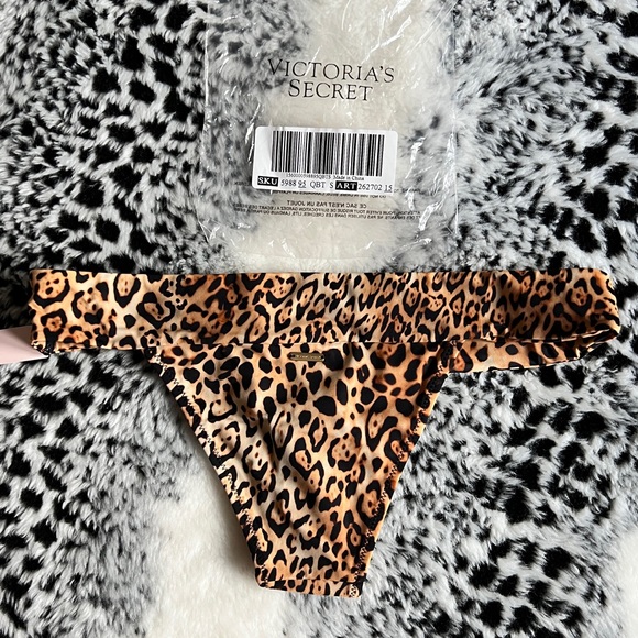 VICTORIA'S SECRET Swim Pelosa Brazilian Leopard Swim Bottom NWT S HTF - Picture 5 of 10